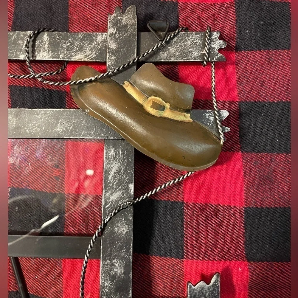 Vintage Hand Crafted Country Boots, Saddle, Hat Steel 8x10 10 Picture Frame